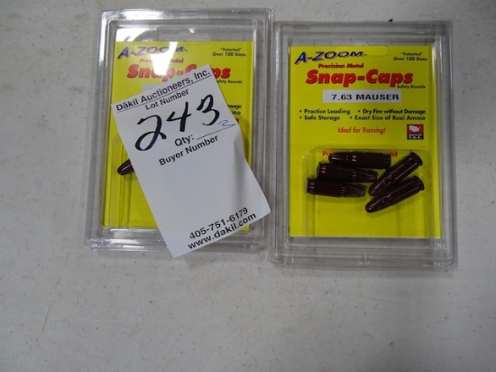 A-ZOOM SNAP CAPS 7.63  MAUSER   5 PER PKG   (X2)