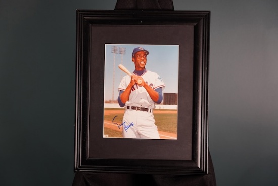 Ernie Banks, Chicago Cubs Framed Autograph 13.5 x 16.5