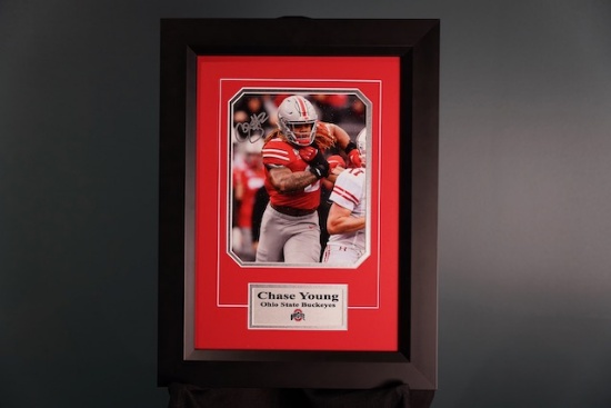 Chase Young, Ohio State Buckeyes Autographed Frame 15.5 x 21