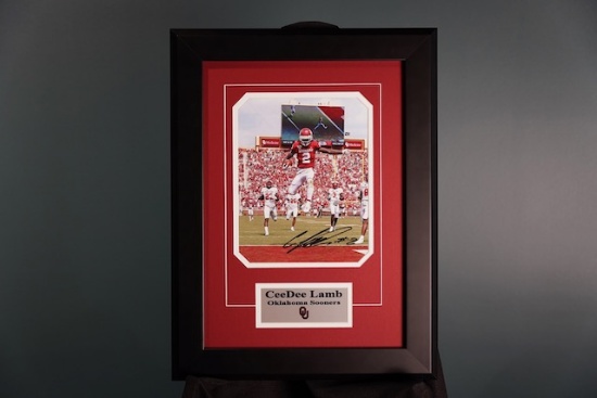 CeeDee Lamb, Oklahoma Sooners Autographed Frame 15.5 x 20