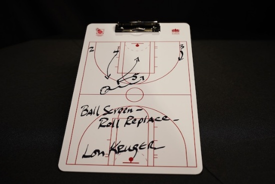 Lon Kruger Autographed OU Clipboard Men’s Basketball Play
