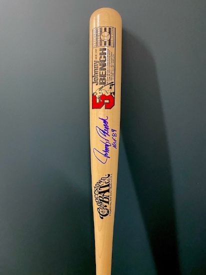Johnny Bench Autographed National Baseball Hall of Fame Cooperstown Bat