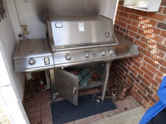 S/S 4 BURNER GRILL W/SIDE BURNER W/INFERRED ROTISSERIE & GRILL TOOLS