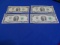 $2 BILLS 1976 GREEN SEAL (X4)