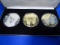 2000 TRIBUTE TO AMERICA 1/2 TROY POUND EACH TRIPLE MATCH SET .999 FINE SILVER