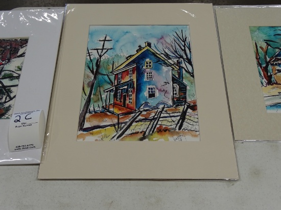 HOUSE VIEW W/ELECTRIC POLES BY ALICE D. HICKY