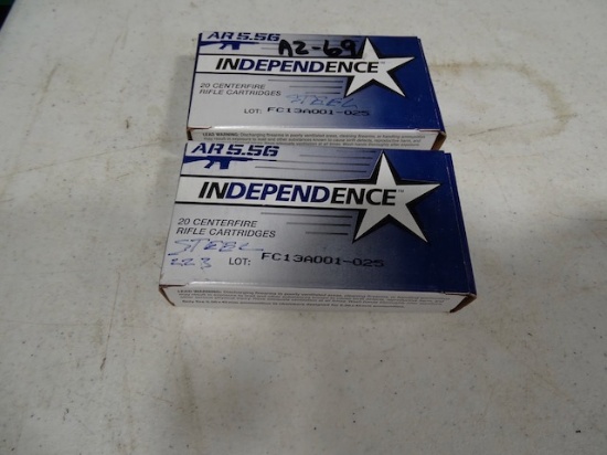 TUL AMMO .223 REM STEEL CASE 20/BOX (NOT IN ORIGINAL BOX) (X2)