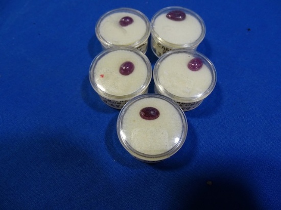 CABSCHON RUBY GEMS 1.83, 2.52, 2.68, 2.89 & 3.40CT (JULY) (X5)