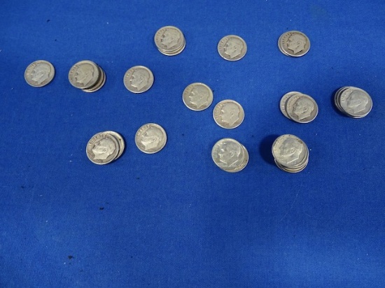 ROOSEVELT DIMES 1946,1947,1948,1951,1952,1954,1956,1957,1958,1959,1961,1962 & 1964 (X33)