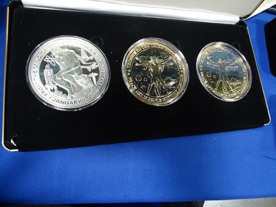 2000 MILLENNIUM TRIPLE MATCHED SET CONTAINS 1/2 TROY POUND .999 FINE SILVER,