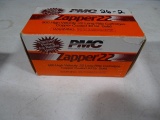 PMC ZAPPER 22 .22LR CARTRIDGES COPPER COATED 40GR SOLID 50 PER BOX (X10)