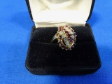 WOMAN'S 14K GOLD RUBY & DIAMOND RING