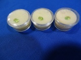 PERIDOT GEMS OVAL BRILLIANT .63, .65 & .82 CT (AUGUST) (X3)