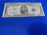 1953A $5 DOLLAR BILL SILVER CERTIFICATE