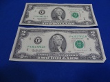 $2 BILLS 1995 GREEN SEAL (X2)