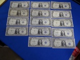 $1 1935A BLUE SEAL SILVER CERTIFICATE (X14)