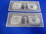 1957 & 1957A $1 DOLLAR BILLS SILVER CERTIFICATE (X2)