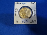 2001 LIBERTY $25 GOLD PROOF COIN 1/2OZ FINE GOLD
