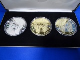 2000 TRIBUTE TO AMERICA 1/2 TROY POUND EACH TRIPLE MATCH SET .999 FINE SILVER