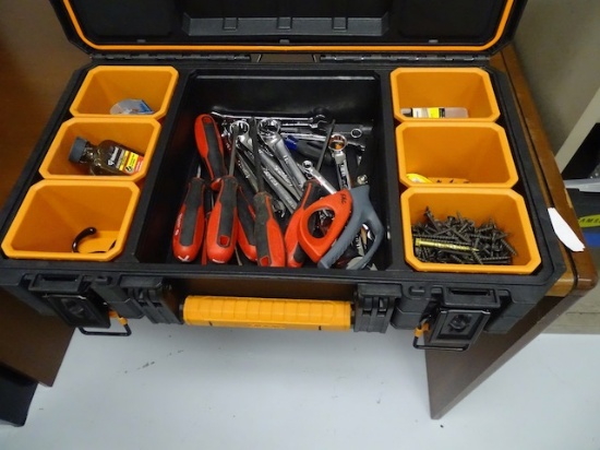 RIDGID TOOL BOX W/HUSKY & MILWAUKEE TOOLS