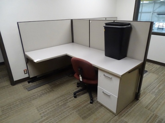 MODULAR FURNITURE W/2 CHAIRS (X2) & (3) TRASH CANS