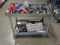 CART W/PIPE THREADER PARTS, SPOT DRILL BITS, HARDWARE & OTHER CNC PARTS