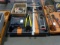 PALLET W/T SQUARES, LIMB CUTTER, HAND SAW, CAULKING GUN, GROUT & TILE TROWLES