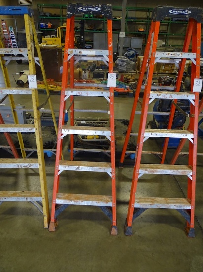 WERNER 6' STEP LADDER FIBERGLASS SIDE RAILS LADDER