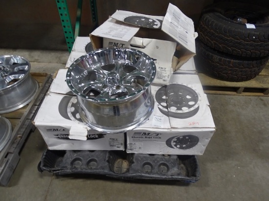 CHROME RIMS 5-HOLE (MAYBE 18X9) )X5)