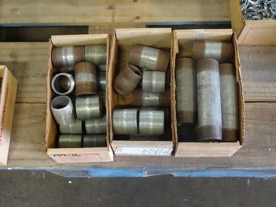 CONDUIT NIPPLES FROM 1/2"-1 1/2" ROUND W/2 BOXES OF LOCK NUTS