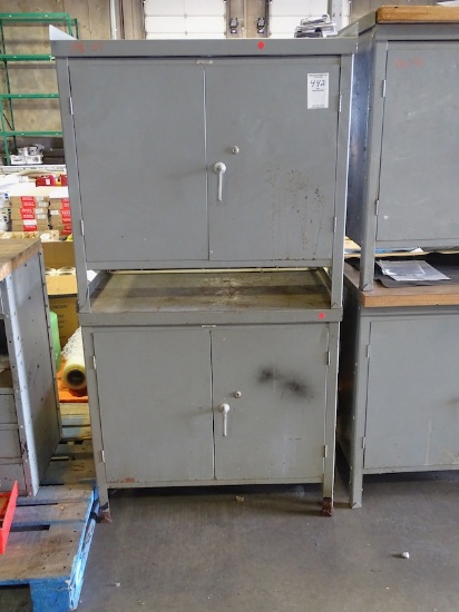 LYON 2 DOOR STORAGE CABINETS W/WORK TOP (X2)