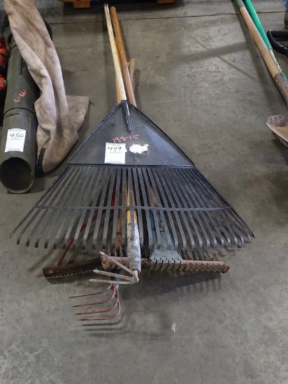 PITCH FORKS, WEED CUTTER & RAKES (X5)