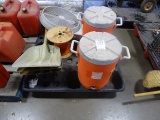 SHOVELS, WATER JUGS, FAN & EXTENSION CORDS