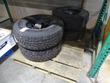 BLACK 5-HOLE JEEP RIMS W/YOKOHAMA GEOLANDER A/T 31X10.5R15 TIRES (X4)