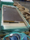 2 WOOD DOORS W/GLASS, 1 METAL DOOR W/GLASS, 1 SMALL DOOR & 1 COMMERCIAL DOOR FRAME