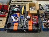 PALLET W/SURGE PROTECTOR, OHM READER, DRILL BITS, GRINDING DISC & CNC/LATHE TOOLING