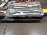 MUD PANS W/STANDS, TELESCOPING PAINT RODS, CAULKING GUNS, JOINT KNIVES & MISC