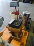 TEN SEAL MACHINE, SALTER BRECKNEIL WEIGH SCALE 400LB X 0.5LB ON CART