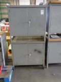 LYON 2 DOOR STORAGE CABINETS W/WORK TOP (X2)