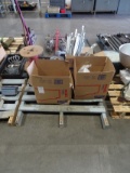 PALLET W/FIRE ALARM CABLE, WATE LINE DITCH TAPE, PANEL HUBS, ELECTRICAL BOXES W/BRACKETS & MISC