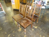 WOOD SLAT BACK CHAIRS (X4)