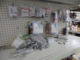 ASSORTED PARTS & DIMMER ON PEG & SHELF X1