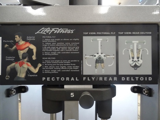 LIFE FITNESS PECTORAL FLY/REAR DELTOID MACHINE