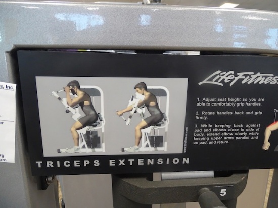 LIFE FITNESS TRICEPS EXTENSION MACHINE