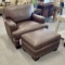 Craftsman leather chair & ottoman