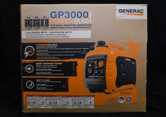 Portable Generac Generator 3000 starting watts / 2300 running watts