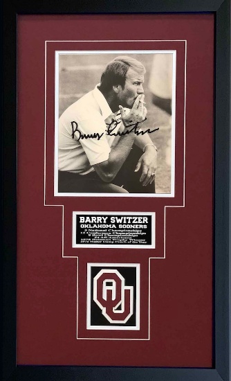 Barry Switzer autographed & framed photo