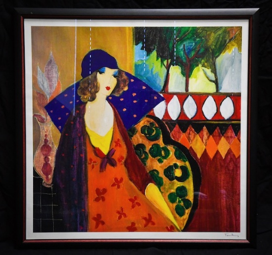 Colorful painting - woman near window
