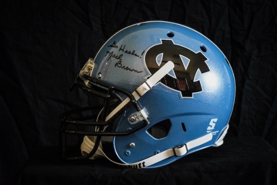 North Carolina Helmet autographed by Coach Mack Brown