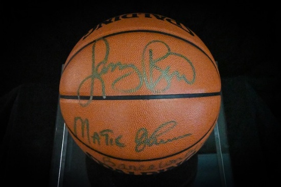 NBA Basketball autographed by Larry Bird & Magic Johnson "Barcelona"